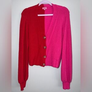Miami Two-Tone Red and Pink Cardigan